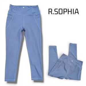 R.SOPHIA Yoga Workout Leggings Casual Athletic Pockets Zippers Gym Queen Medium